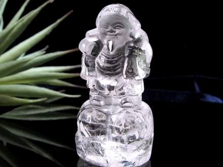 水晶 クォーツ 縁起物 置物 大黒天