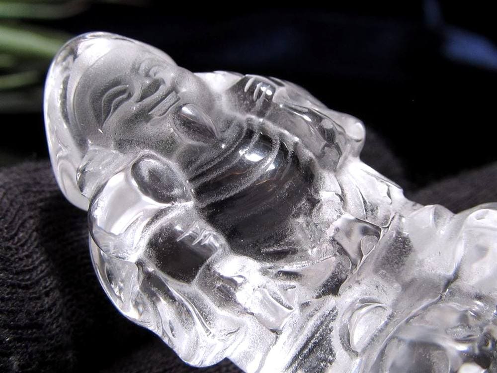 水晶 クォーツ 縁起物 置物 大黒天