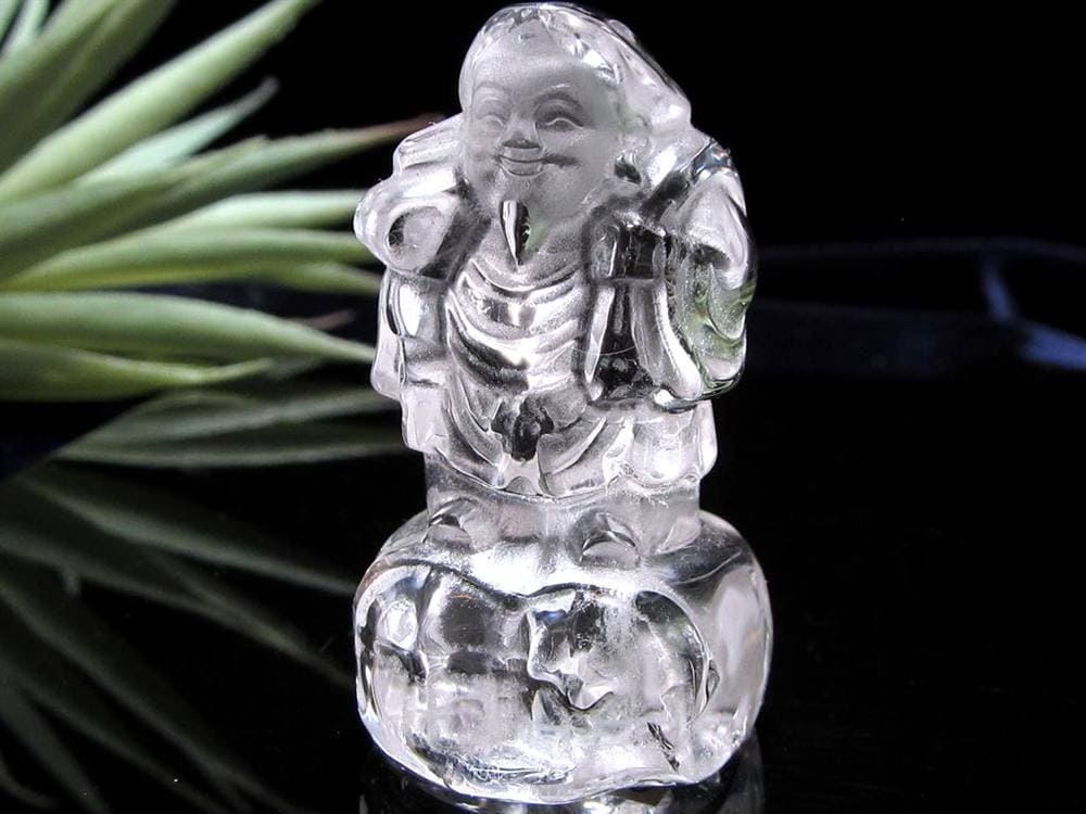 水晶 クォーツ 縁起物 置物 大黒天