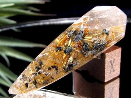 ゴールドルチルクォーツ タンブル 金針水晶 カボション ルチレイテッドクォーツ