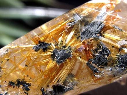 ゴールドルチルクォーツ タンブル 金針水晶 カボション ルチレイテッドクォーツ