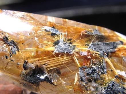 ゴールドルチルクォーツ タンブル 金針水晶 カボション ルチレイテッドクォーツ