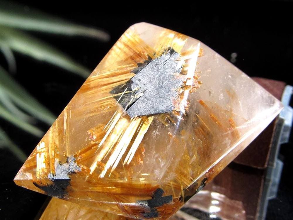 ゴールドルチルクォーツ タンブル 金針水晶 カボション ルチレイテッドクォーツ