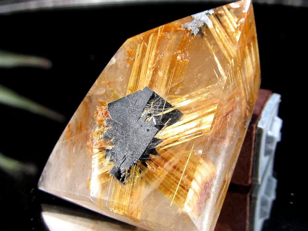 ゴールドルチルクォーツ タンブル 金針水晶 カボション ルチレイテッドクォーツ