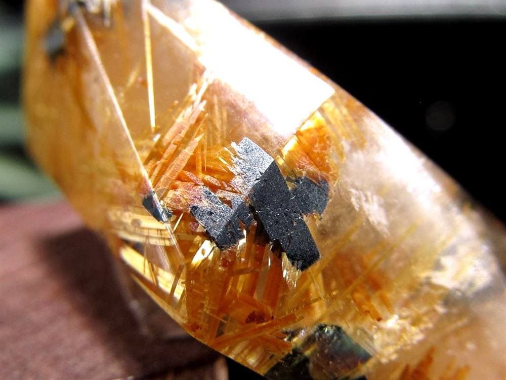 ゴールドルチルクォーツ タンブル 金針水晶 カボション ルチレイテッドクォーツ