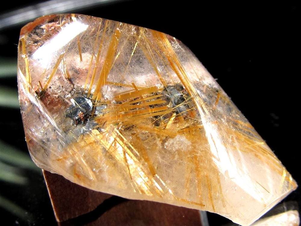 ゴールドルチルクォーツ タンブル 金針水晶 カボション ルチレイテッドクォーツ