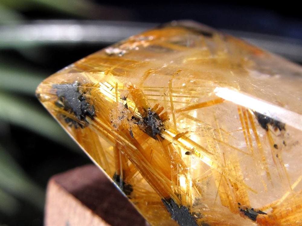 ゴールドルチルクォーツ タンブル 金針水晶 カボション ルチレイテッドクォーツ