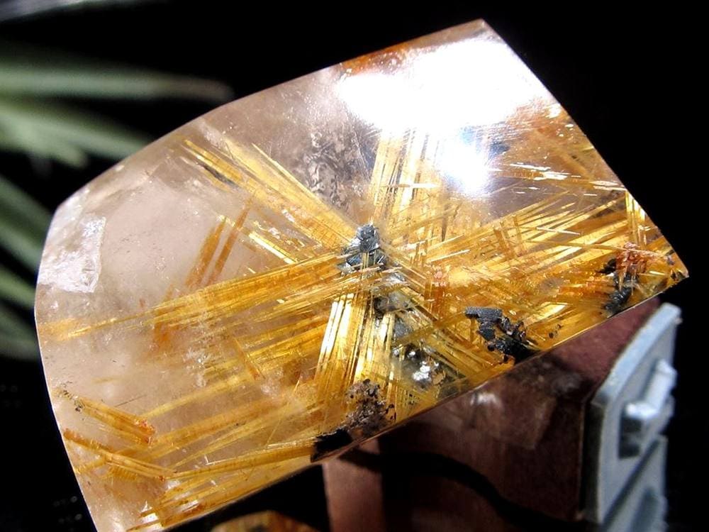 ゴールドルチルクォーツ タンブル 金針水晶 カボション ルチレイテッドクォーツ