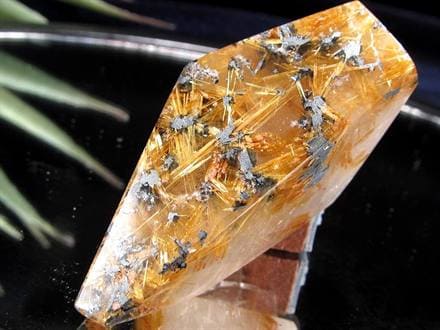 ゴールドルチルクォーツ タンブル 金針水晶 カボション ルチレイテッドクォーツ