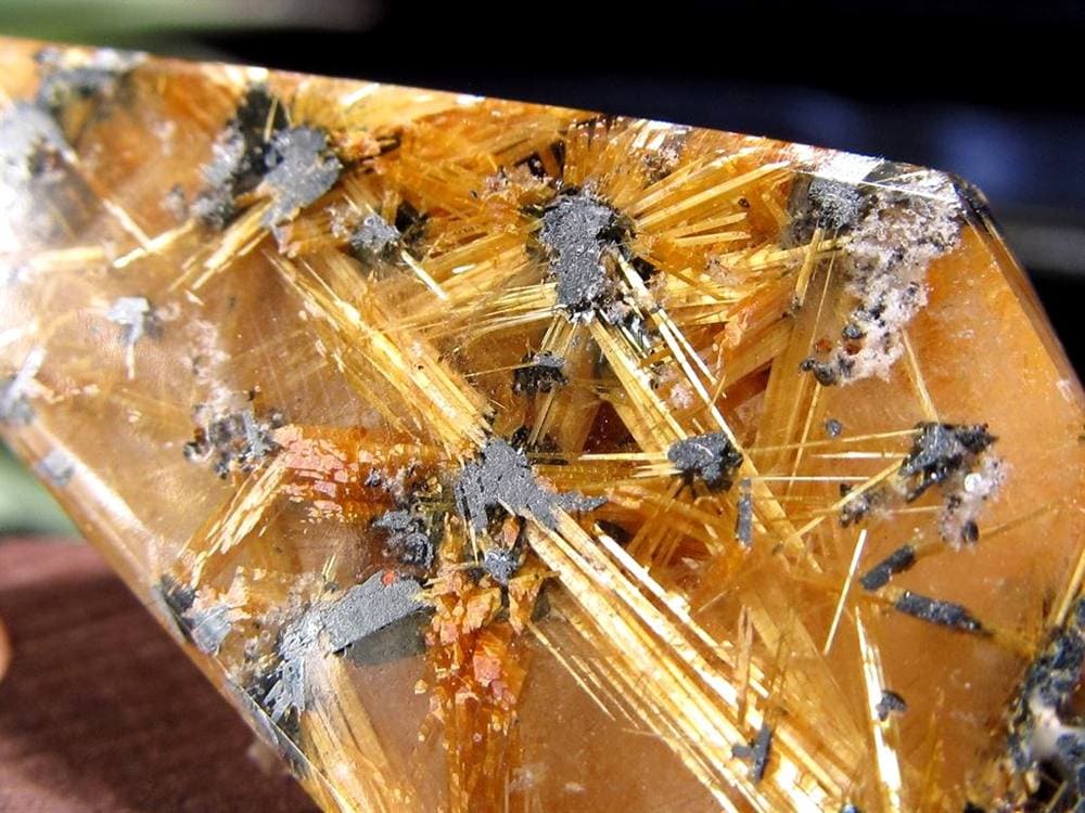 ゴールドルチルクォーツ タンブル 金針水晶 カボション ルチレイテッドクォーツ