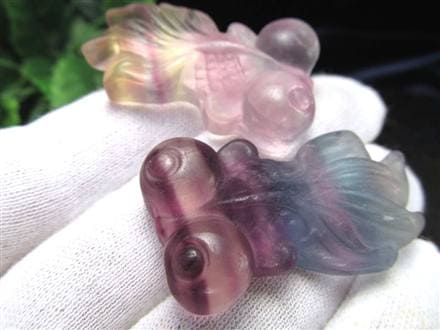 フローライト 蛍石 タンブル カービング 彫刻