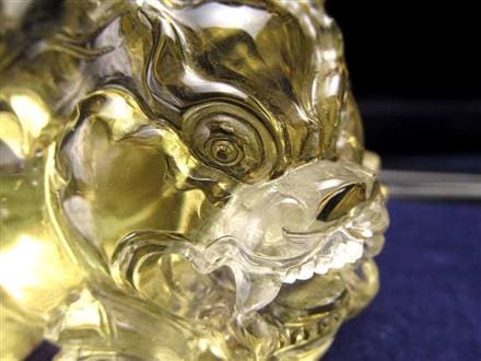 レモンクォーツ 貔貅 ヒキュウ 彫刻 置物 財運