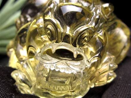 レモンクォーツ 貔貅 ヒキュウ 彫刻 置物 財運