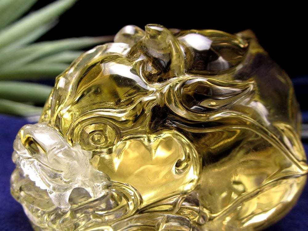 レモンクォーツ 貔貅 ヒキュウ 彫刻 置物 財運