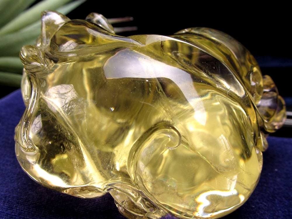 レモンクォーツ 貔貅 ヒキュウ 彫刻 置物 財運