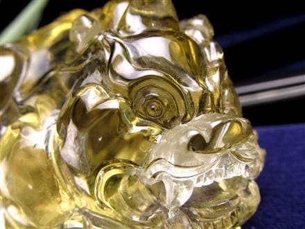 レモンクォーツ 貔貅 ヒキュウ 彫刻 置物 財運