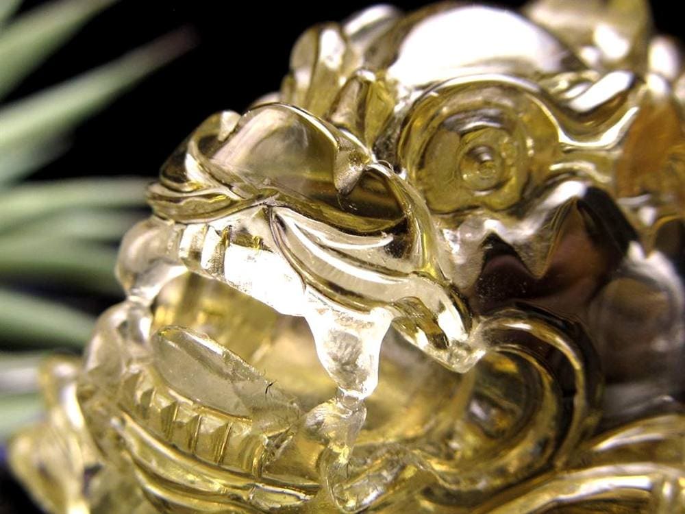 レモンクォーツ 貔貅 ヒキュウ 彫刻 置物 財運