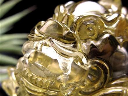 レモンクォーツ 貔貅 ヒキュウ 彫刻 置物 財運