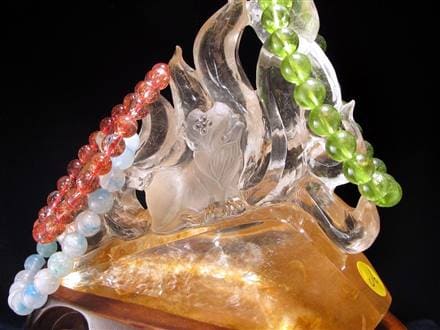 縁起物 九尾の狐 神獣 天然水晶 置物