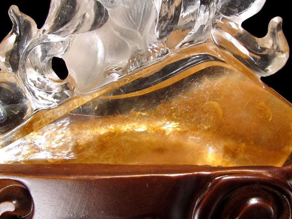 縁起物 九尾の狐 神獣 天然水晶 置物