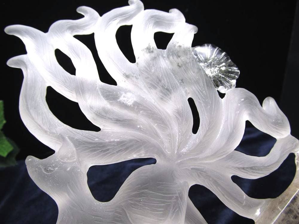 縁起物 九尾の狐 神獣 天然水晶 置物