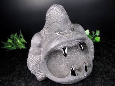 オブシディアン 黒曜石 天然石置物 パワーストーン置物 ゴリラ彫刻 魔除け