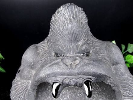 オブシディアン 黒曜石 天然石置物 パワーストーン置物 ゴリラ彫刻 魔除け
