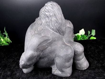 オブシディアン 黒曜石 天然石置物 パワーストーン置物 ゴリラ彫刻 魔除け