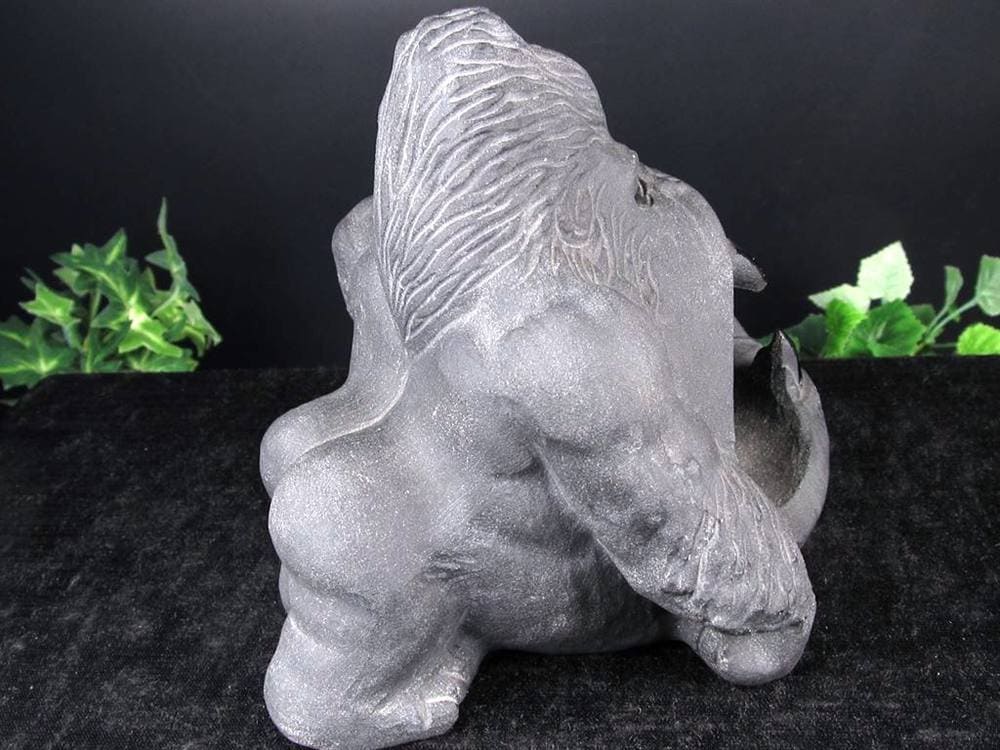 オブシディアン 黒曜石 天然石置物 パワーストーン置物 ゴリラ彫刻 魔除け