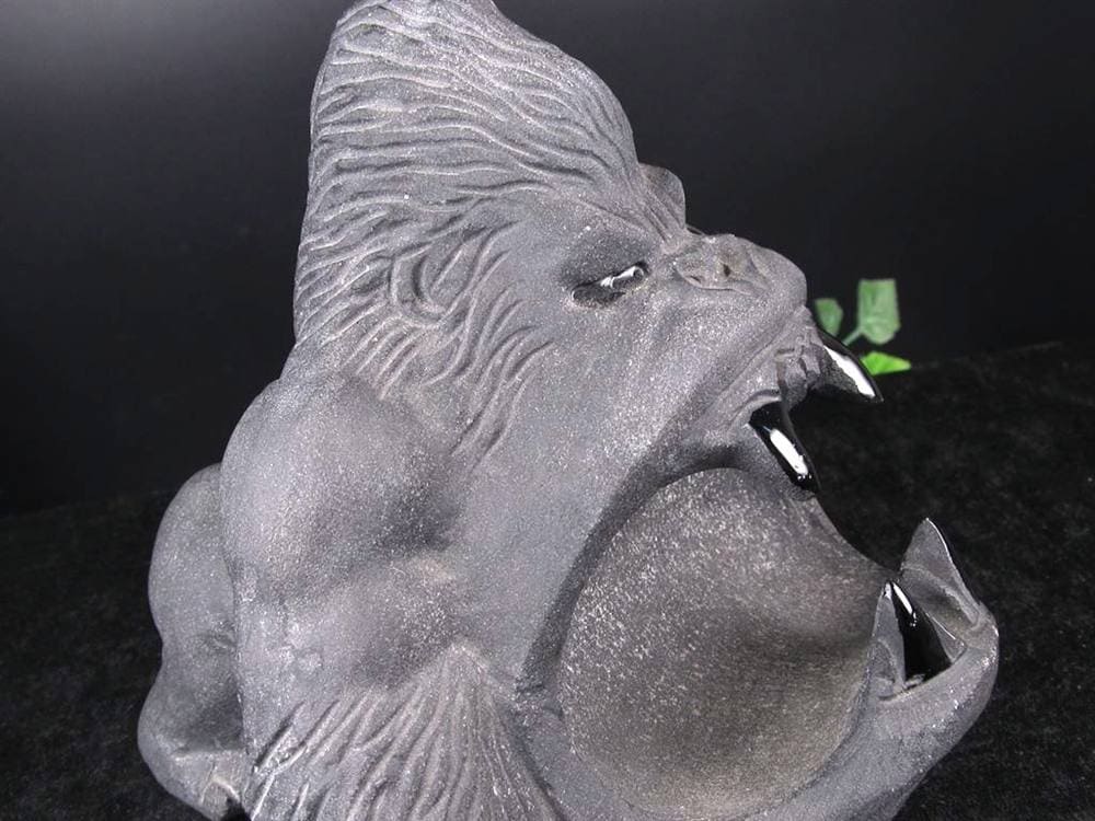 オブシディアン 黒曜石 天然石置物 パワーストーン置物 ゴリラ彫刻 魔除け
