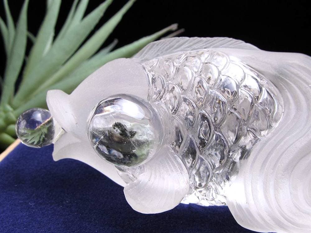 金魚 水晶 デメキン マイカ 彫刻置物
