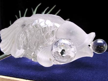 金魚 水晶 デメキン マイカ 彫刻置物