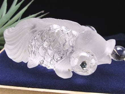 金魚 水晶 デメキン マイカ 彫刻置物
