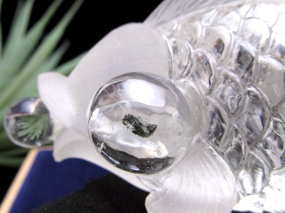 金魚 水晶 デメキン マイカ 彫刻置物
