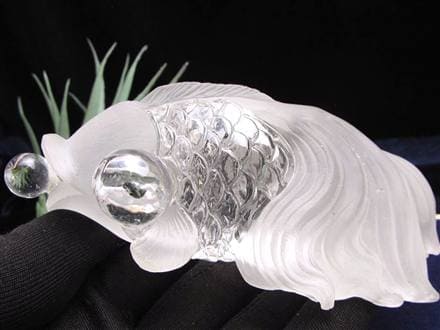 金魚 水晶 デメキン マイカ 彫刻置物