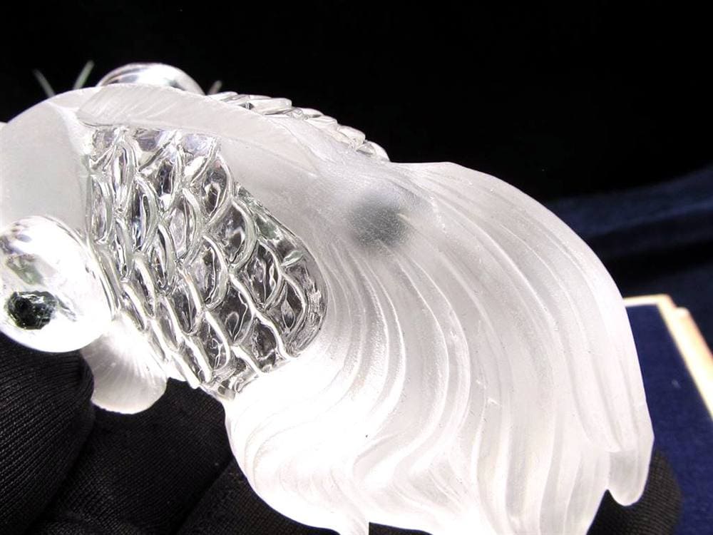 金魚 水晶 デメキン マイカ 彫刻置物