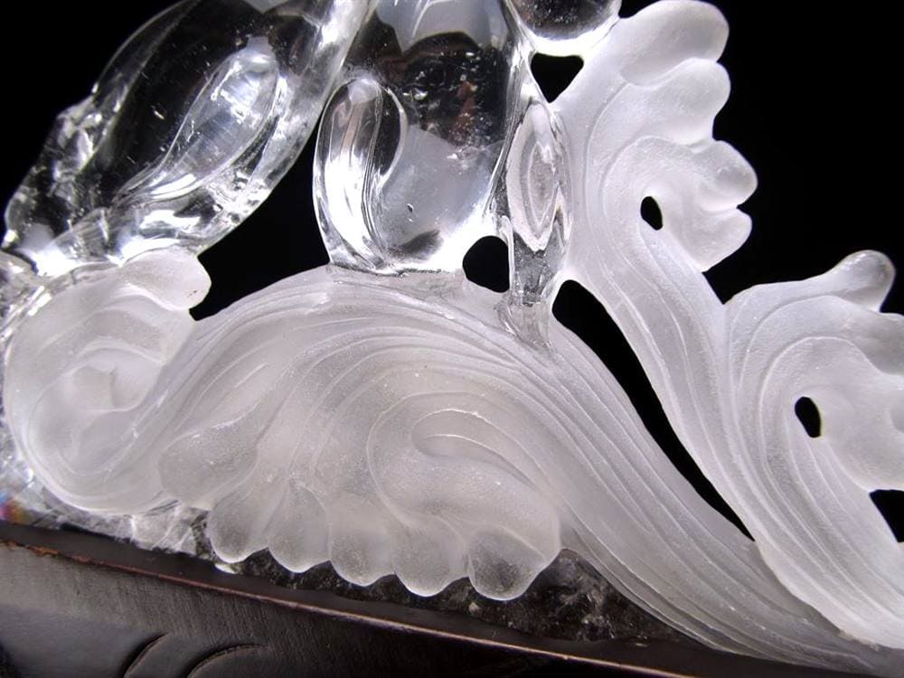 縁起物 イルカ 天然水晶 彫刻 置物