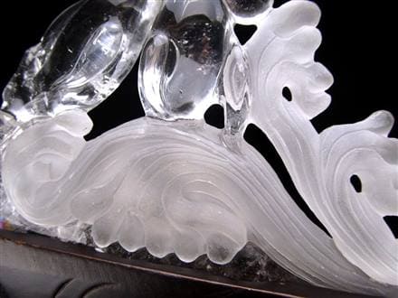 縁起物 イルカ 天然水晶 彫刻 置物