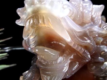 瑪瑙 メノウ めのう 龍穴アゲート トレジャー瑪瑙 龍亀 ロングイ 彫刻 置物