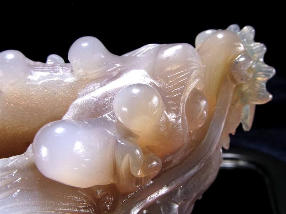 瑪瑙 メノウ めのう 龍穴アゲート トレジャー瑪瑙 龍亀 ロングイ 彫刻 置物