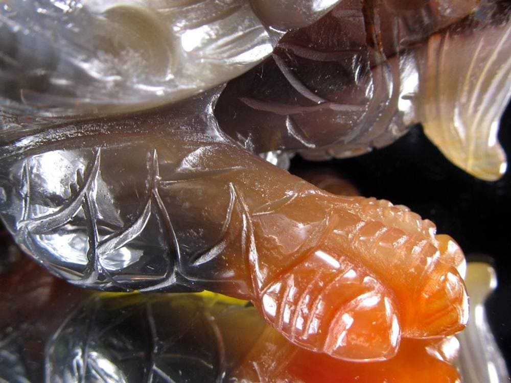 瑪瑙 メノウ めのう 龍穴アゲート トレジャー瑪瑙 龍亀 ロングイ 彫刻 置物