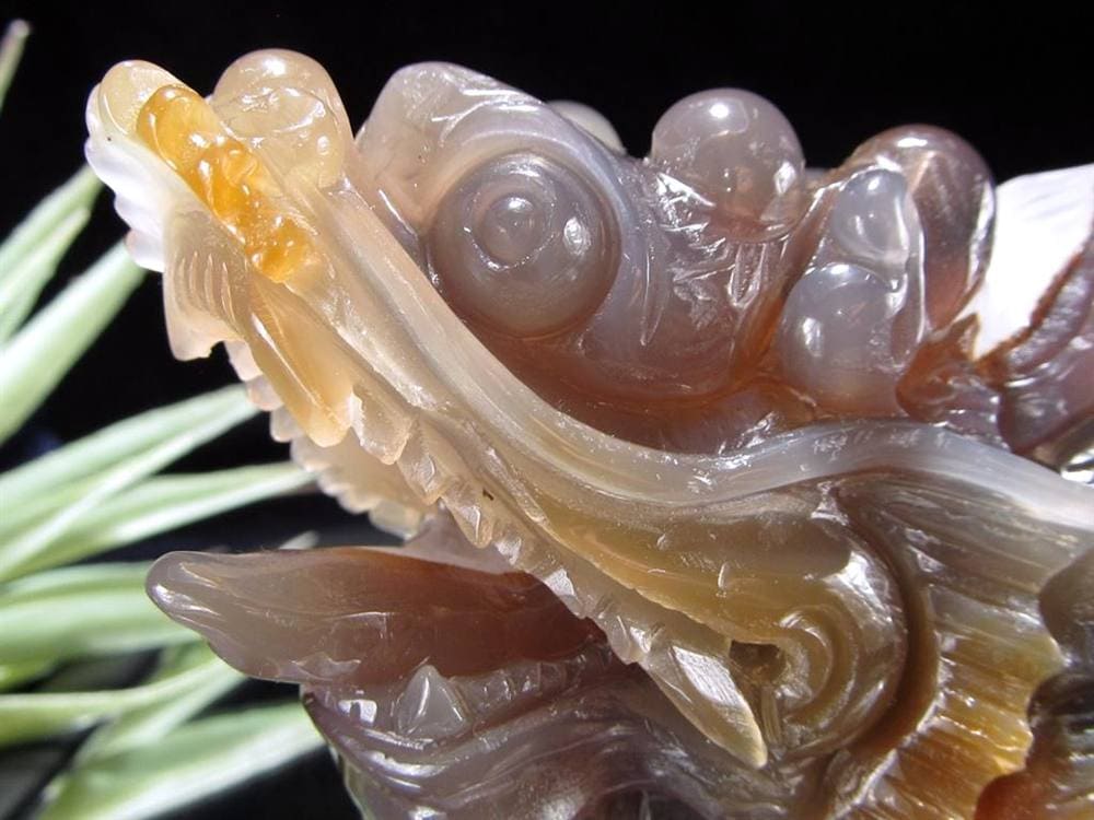 瑪瑙 メノウ めのう 龍穴アゲート トレジャー瑪瑙 龍亀 ロングイ 彫刻 置物