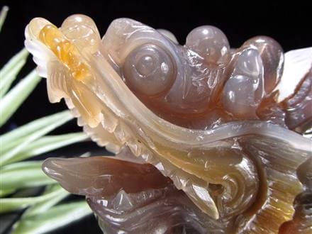 瑪瑙 メノウ めのう 龍穴アゲート トレジャー瑪瑙 龍亀 ロングイ 彫刻 置物