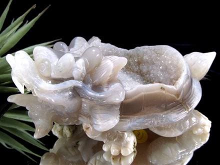 瑪瑙 メノウ めのう 龍穴アゲート トレジャー瑪瑙 龍亀 ロングイ 彫刻 置物