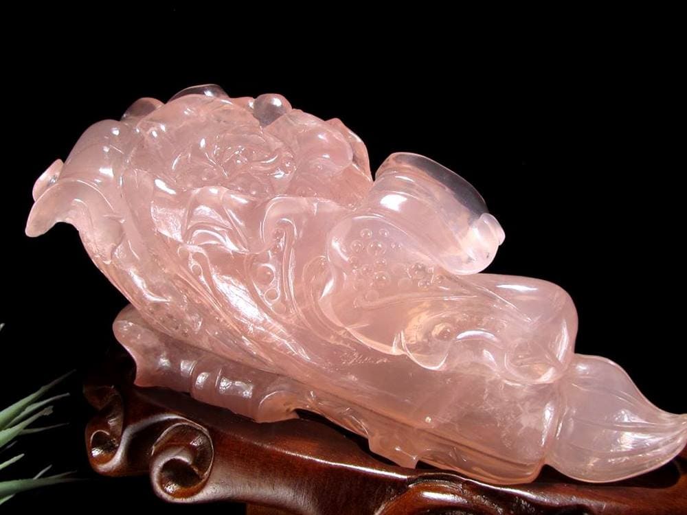 文昌筆 文昌帝君 ローズクォーツ 文昌神 彫刻 風水.学業 薔薇