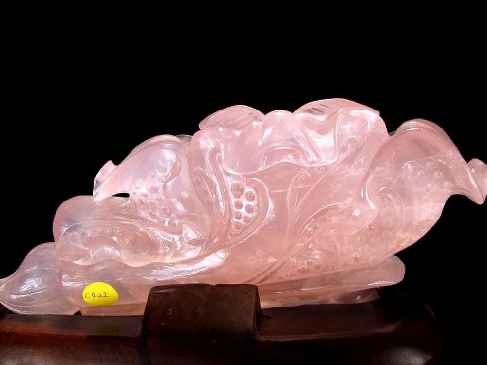 文昌筆 文昌帝君 ローズクォーツ 文昌神 彫刻 風水.学業 薔薇