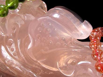 文昌筆 文昌帝君 ローズクォーツ 文昌神 彫刻 風水.学業 薔薇