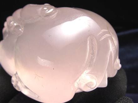 ローズクォーツ 貔貅 ヒキュウ 彫刻 置物 財運