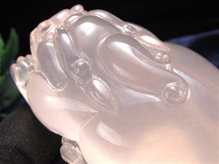 ローズクォーツ 貔貅 ヒキュウ 彫刻 置物 財運