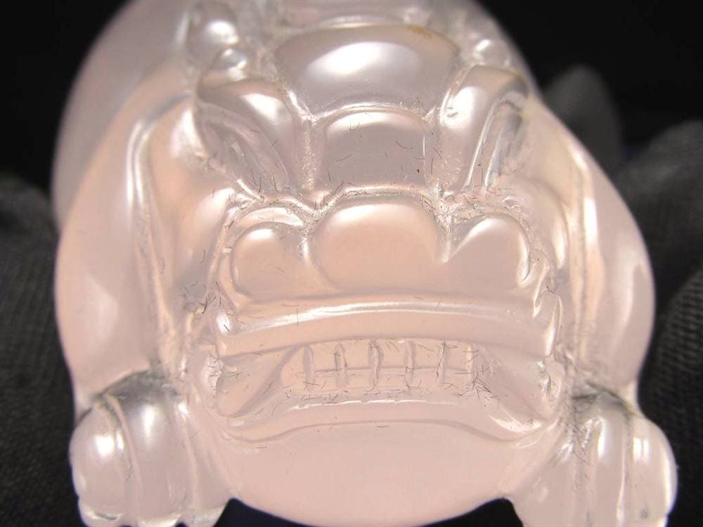 ローズクォーツ 貔貅 ヒキュウ 彫刻 置物 財運